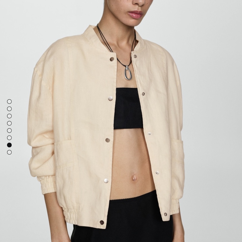 NWT - Mango Linen Button-Up Jacket